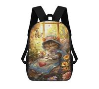 sinyumoney Whiskered Dreams A Cozy Cat Nap Mochila Escolar Infantil Impresa En 3D Para Niños, Mochila De Viaje De Alta Capacidad, Mochilas Para Libros De 17 Pulgadas Para Niños
