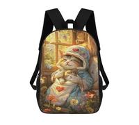 sinyumoney Whiskered Dreams Cozy Cat Nap Time Mochila Escolar De Moda, Mochila Para Material Escolar, Mochila Impermeable Informal Para Acampar, Aventuras Al Aire Libre Y Viajes Diarios 17inch