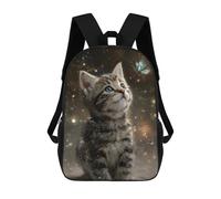 sinyumoney Whiskered Wonder Kitten's Gaze Mochila Escolar Secundaria Informal Para Viajes, Mochilas Para La Escuela Secundaria, Para Acampar, Aventuras Al Aire Libre Y Viajes Diarios 17inch