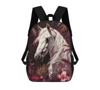 sinyumoney White Arabian Horse Mochila Escolar Impresa En 3D Para Niños 17inch Mochilas Para Niños Y Niñas, Mochilas Escolares Para Niños, Mochilas De Viaje