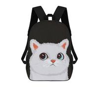 sinyumoney White Cat Meme Mochila Escolar Infantil Con Impresión 3D, Mochila Escolar Informal Para Niños De Primaria Y Secundaria 17inch