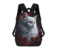 sinyumoney White Cat With Red Eyes Mochilas Escolares Para Ordenador Para El Colegio/trabajo/viajes Para Niñas, Niños Y Adolescentes 17inch