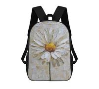 sinyumoney White Daisy Oil Painting Mochilas Infantiles Impresas En 3D Para Niños. Mochilas De Viaje De Moda Para Niños. Mochila Escolar Para Estudiantes De Primaria Y Secundaria.