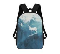 sinyumoney White Deer in Blue Abstract Landscape Mochila Escolar Resistente Al Agua - Perfecta Para Viajes, Trabajo Y Uso Diario 17inch