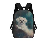 sinyumoney White Dog Portrait Mochilas Para Niños Y Estudiantes, Mochilas Escolares Impresas En 3D, Mochilas Para Estudiantes De Primaria Y Secundaria Para Niños Y Niñas 17inch