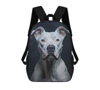 sinyumoney White Dogo Argentino Portrait Mochila Escolar Para Niños Y Niñas, Mochila Informal De Viaje, Mochila De Gran Capacidad Para El Día A Día 17inch