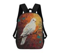 sinyumoney White Dove on Branch Oil Painting Mochila Escolar Para Niños Mochila Escolar Impresa En 3D Mochila Escolar De Moda Para Niños De Primaria Y Secundaria 17inch