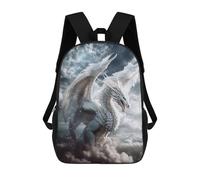 sinyumoney White Dragon in Clouds -2 Mochilas Para Niños Mochila Escolar Mochila Escolar Impresa En 3D Para Niños Estudiantes De Primaria Y Secundaria 17inch