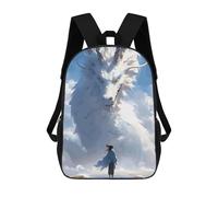 sinyumoney White Dragon Mochila Escolar Impresa En 3D 17inch Mochilas De Moda Para Niños, Mochilas Escolares Para Niños De Primaria Y Secundaria