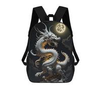 sinyumoney White Dragon Moonlit Night Mochila Escolar Impresa En 3D Para Niños, Mochila Escolar, Mochilas De Viaje, Bolso Informal De Moda Para Niños Y Estudiantes 17inch