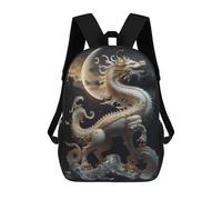 sinyumoney White Dragon Moonlit Statue Mochila Infantil Escolar Para Niños Con Estampado 3D De Dibujos Animados, Mochila Escolar Para Estudiantes, Mochila Para Portátil Para Niños Y Niñas 17inch