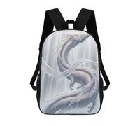 sinyumoney White Dragon Waterfall Fantasy Art Mochila Escolar Infantil De 17 Pulgadas, Impresa En 3D, Estilo Casual, Para Niños, Ideal Para Viajes, Como Mochila Escolar O Para Llevar Libros.