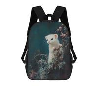 sinyumoney White Ferret in Foliage Mochila Infantil De Moda Divertida Mochila Escolar Para Niños Y Adolescentes Con Impresión 3D Para Niños 17inch
