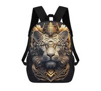 sinyumoney White Golden Tiger King Mochila Escolar Mochila De Papelería De Moda Mochila Impermeable Mochilas Informales Para El Día A Día - Perfecta Para Viajes, Trabajo Y Uso Diario 17inch