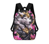 sinyumoney White Goldendoo Dog Samurai Mochila Escolar Infantil De 17 Pulgadas, Mochila Escolar Impresa En 3D Para Niños De Primaria Y Secundaria