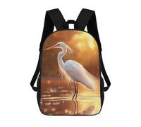 sinyumoney White Heron at Sunset Mochila De Día Mochila De Negocios Mochila Impermeable Para Libros Para Hombres/mujeres 17inch