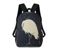 sinyumoney White Heron Bird Japanese Mochila Escolar Grande Resistente Al Agua Para Portátil Para Niños/niñas/adolescentes 17inch