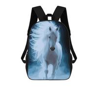 sinyumoney White Horse Digital Art Mochilas Mochilas Infantiles Mochila Escolar Mochila Escolar Infantil Impresa En 3D Mochilas De Viaje De Moda Para Niños De Primaria Y Secundaria 17inch
