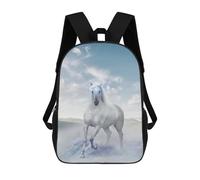 sinyumoney White Horse in Desert Sky Mochila Infantil De Moda Divertida Mochila Escolar Para Niños Y Adolescentes Con Impresión 3D Para Niños 17inch