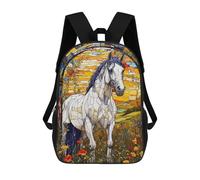 sinyumoney White Horse Mochila Escolar Infantil Impresa En 3D Para Niños, Mochilas De Viaje, Bolsas Para Libros Para Niños Estudiantes De Primaria 17inch