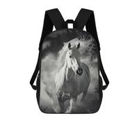 sinyumoney White Horse Running Mochila Escolar Grande Para Niños - Perfecta Para Viajes, Trabajo Y Uso Diario 17inch