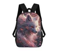 sinyumoney White Kitsune Fox Head Mochila Escolar Grande, Ligera E Informal: Perfecta Para Viajes, Trabajo Y Uso Diario 17inch