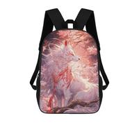 sinyumoney White Kitsune of Sakura Mochilas Escolares Para Ordenador Para El Colegio/trabajo/viajes Para Niñas, Niños Y Adolescentes 17inch