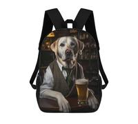 sinyumoney White Labrador at The Pub Mochilas Para Niños Mochila Escolar Mochila Escolar Impresa En 3D Para Niños Estudiantes De Primaria Y Secundaria 17inch