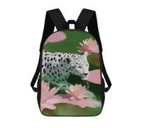 sinyumoney White Leopard in Water Lilies Mochila De Viaje Para La Universidad, Mochilas Para El Campus, Viajes Al Aire Libre Y Deportes 17inch