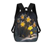 sinyumoney White Lilies Flowers Snow Mochila Escolar Mochilas Escolares Para Niñas Y Niños Mochila Con Bolsillo Mochila Escolar De Moda Mochila Infantil 17inch