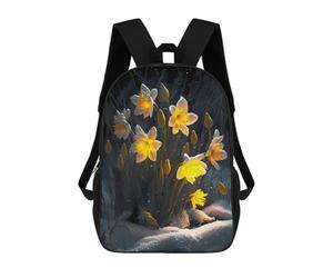 sinyumoney White Lilies Flowers Snow Mochila Escolar Resistente Al Agua, Mochila De Viaje, Bolsa Para Computadora Para La Escuela/trabajo/viajes 17inch