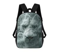 sinyumoney White Lion in Smoke Mochila Escolar Para Niñas Y Niños, Mochilas De Gran Capacidad, Mochilas Ligeras Para Niños Y Estudiantes 17inch