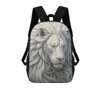 sinyumoney White Lion Mochila Escolar Mochila Para Niños Impresa En 3D Mochilas Infantiles Para Niños Y Niñas Mochilas Escolares Mochilas De Viaje Para Niños 17inch
