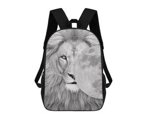 sinyumoney White Lion Moon Poster Mochilas Escolares Para La Escuela Secundaria, Preparatoria, Universidad Y Viajes Para Niñas Y Adolescentes 17inch
