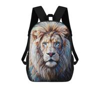sinyumoney White Lion Portrait Mochila Escolar Infantil Impresa En 3D Para Niños, Mochilas De Viaje, Bolsas Para Libros Para Niños Estudiantes De Primaria 17inch