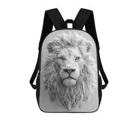 sinyumoney White Lion Portrait Mochila Escolar Para Niños Y Niñas, Mochila Informal De Viaje, Mochila De Gran Capacidad Para El Día A Día 17inch
