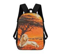 sinyumoney White Lion Sunset Mochila Escolar Resistente Al Agua - Perfecta Para Viajes, Trabajo Y Uso Diario 17inch