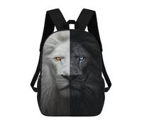 sinyumoney White Lion Vs Black Lion Dual Nature Unveiled Mochila Escolar De Moda, Mochila Para Material Escolar, Mochila Impermeable Informal Para Hombres/mujeres 17inch