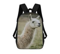sinyumoney White Llama Portrait Mochila Escolar De Moda, Mochila Para Material Escolar, Mochila Impermeable Informal Para Hombres/mujeres 17inch