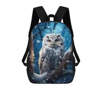 sinyumoney White Owl in Snow Mochila Escolar Impresa En 3D Para Niños, Mochila Escolar Informal De Moda Para Viajes Para Niños Y Estudiantes 17inch