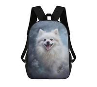 sinyumoney White Pomeranian Dog Mochila Infantil, Mochila Escolar Para Niños Y Adolescentes, Mochila De Viaje, Mochila Escolar, Mochila Para Libros 17inch