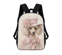 sinyumoney White Poodle in Hat Mochila Escolar De Moda Para Papelería, Impermeable, Informal, Para El Campus, Actividades Al Aire Libre, Viajes Y Deportes 17inch
