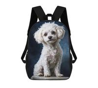 sinyumoney White Poodle Portrait Mochila Escolar Impresa En 3D Mochila Escolar De Moda Para Niños Mochilas Para Niños Estudiantes De Secundaria 17inch