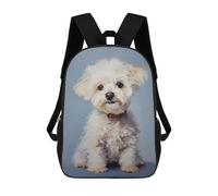 sinyumoney White Poodle Puppy Mochilas Impresas En 3D Para Niños 17inch Mochilas De Moda Informales Para El Día A Día, Bolsas De Viaje, Mochilas Informales Para Exteriores Para Niños Y Niñas