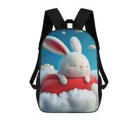 sinyumoney White Rabbit Dreaming Mochila Escolar Infantil Con Impresión 3D, Mochila Escolar Informal Para Niños De Primaria Y Secundaria 17inch