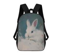 sinyumoney White Rabbit Painting Mochilas De Moda Impresas En 3D 17inch Mochila Escolar Informal Para Niños De Primaria Y Secundaria