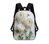 sinyumoney White Ranunculus Flowers Mochila Escolar Infantil Impresa En 3D 17inch Mochilas De Moda Para Niños De Primaria Y Secundaria