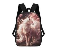 sinyumoney White Sakura Kitsune Mochilas Escolares Mochila Escolar Ligera Mochila De Día Mochila Para Libros Para La Universidad Para Hombres/mujeres 17inch