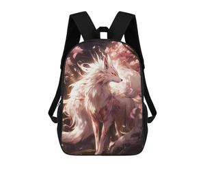 sinyumoney White Sakura Kitsune Mochilas Escolares Mochila Escolar Ligera Mochila De Día Mochila Para Libros Para La Universidad Para Hombres/mujeres 17inch