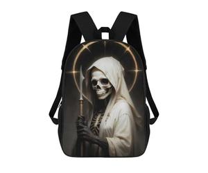 sinyumoney White Santa Muerte Mochilas Para Niños Y Estudiantes, Mochilas Escolares Impresas En 3D, Mochilas Para Estudiantes De Primaria Y Secundaria Para Niños Y Niñas 17inch
